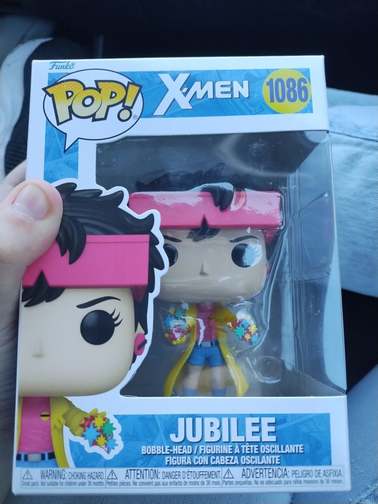 A bobblehead Funko pop of Jubilee from X-Men. She is #1086. 