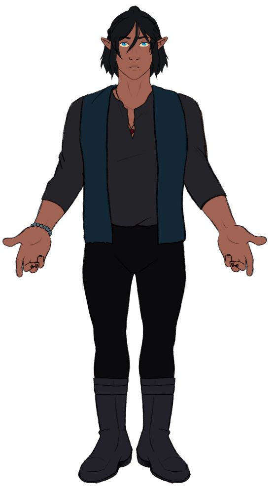 A man wearing a vest, a 3/4 length sleeve shirt tucked into his pants, which are in turn tucked into his boots that just reach his knees.