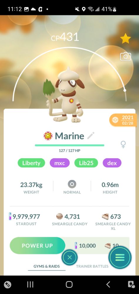 Marine, a best buddy Smeargle, who exists in the liminal space between "returner" and "newcomer".

I could say Smeargle is because of her limitless creativity and flair.  but it's because of the beret.  Berets are French.