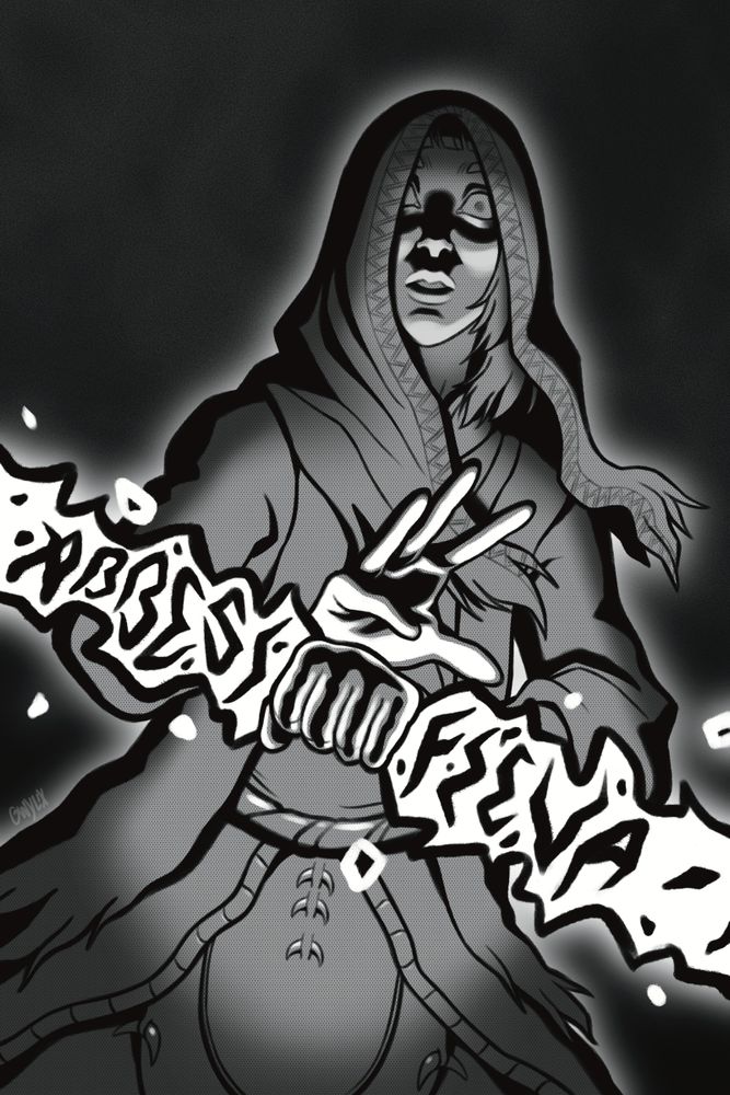 a summoned phantom from Dark Souls 2 holding a lightning spear
