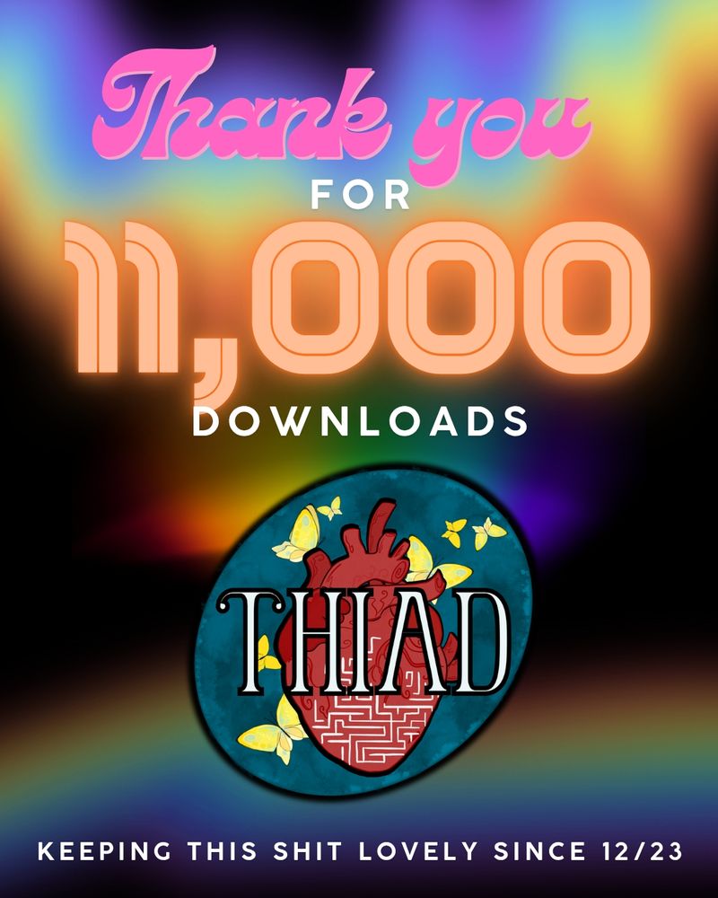 A graphic announcing 11,000 downloads since December of 2023.