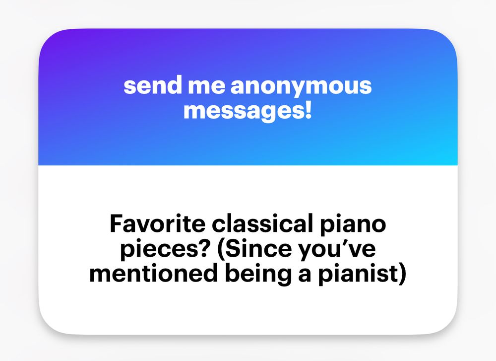 ngl q:
favorite classical piano pieces? (since you’ve mentioned being a pianist)