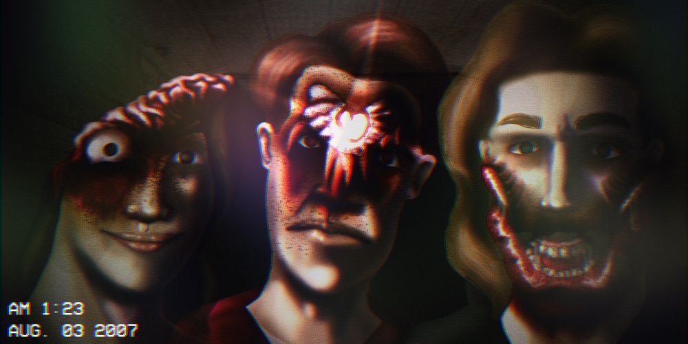 Three ghosts posing together for a photo in a tunnel somewhere in Sendai