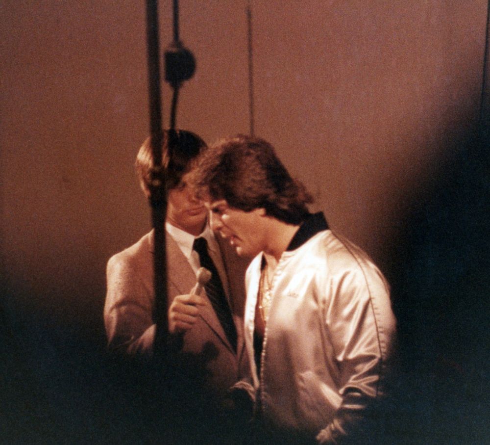 Marc Lowrance interviewing Gino Hernandez, World Class Championship Wrestling. Mid-1980s (exact date unknown)