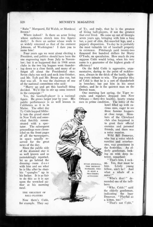 Big Leaguers in the Spangles and Out by Charles E. Van Loan. July 1912 Munsey's Magazine Page 528