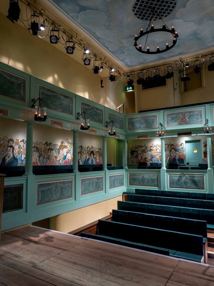 Small historic auditorium of the Georgian Theatre Royal in Richmond, N Yorks