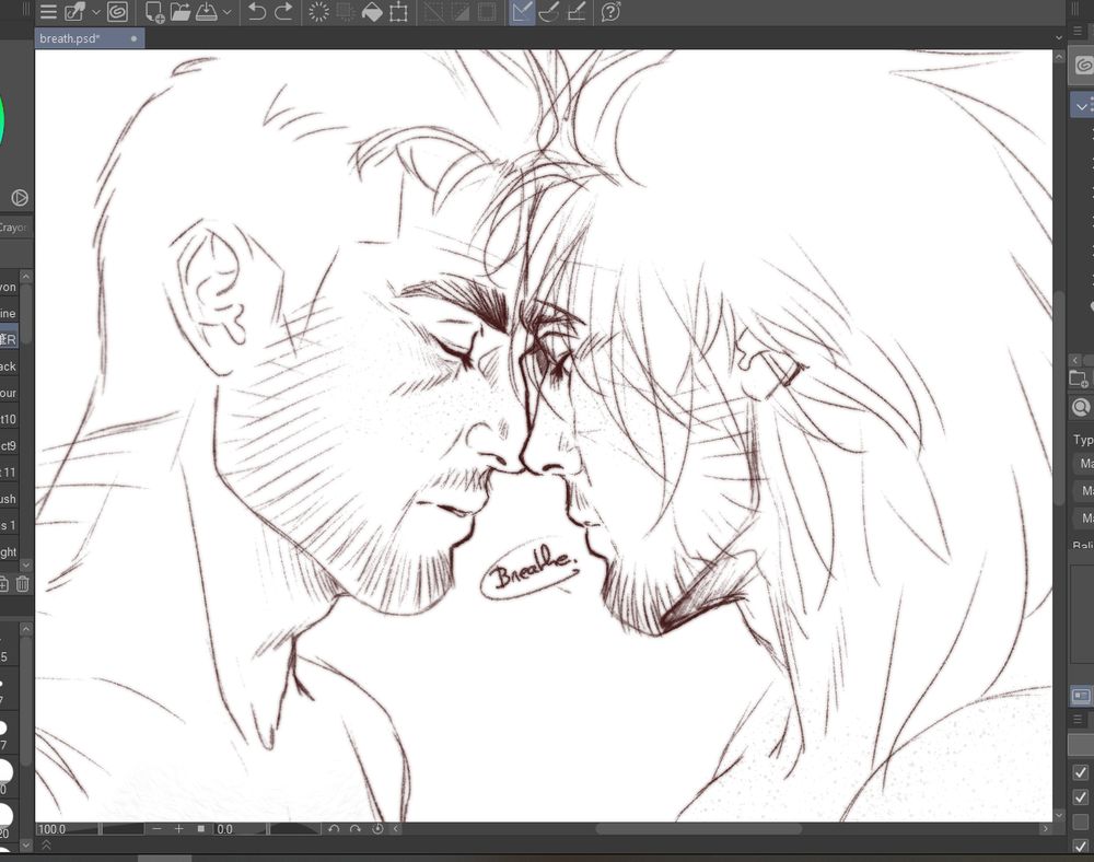 Quick sketch of Cid ans Clive from Final Fantasy XVI.