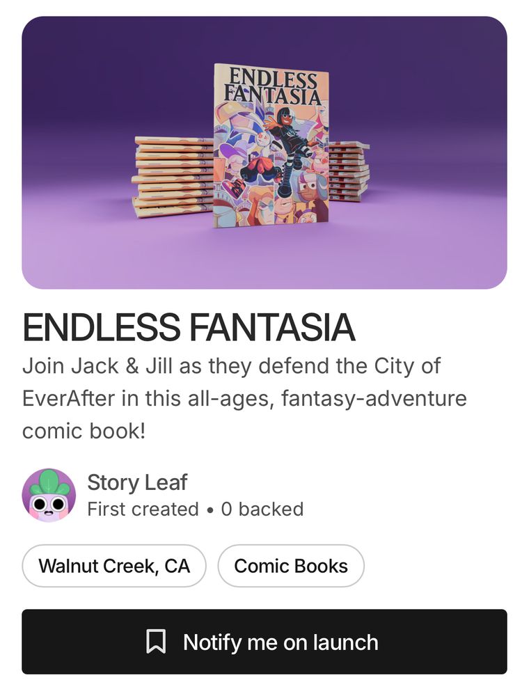 The Kickstarter pre-launch page for ENDLESS FANTASIA.