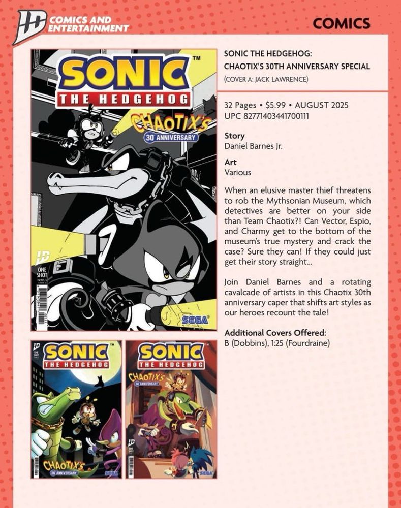 solicit for the Chaotix special 