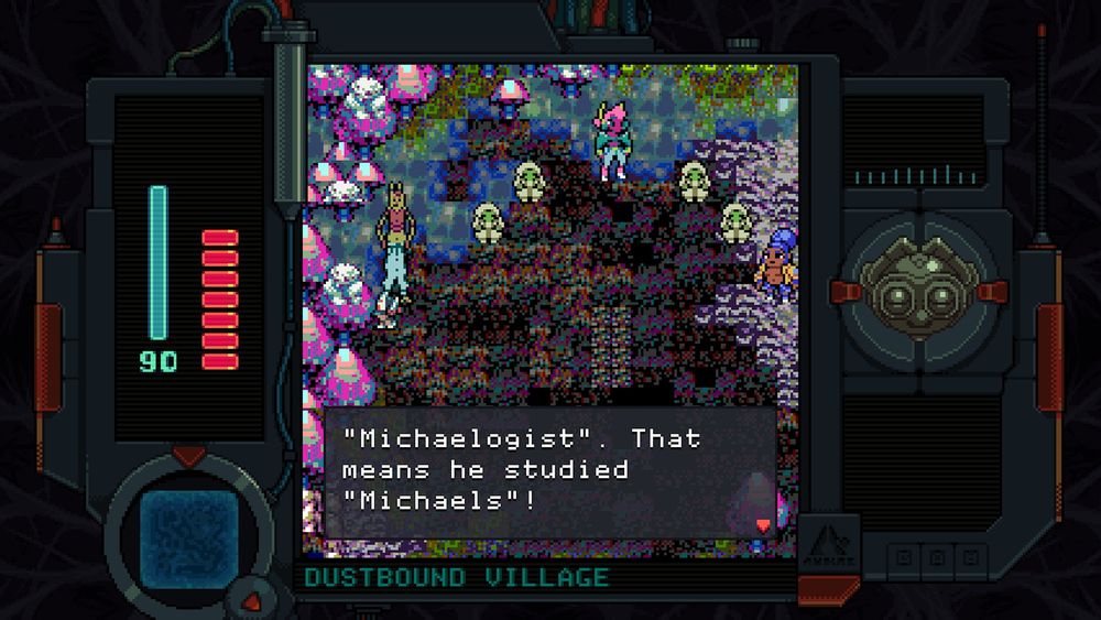 Anodyne 2: Return to Dust screenshot: Beetricks Rooter was a "Michaelogist." That means he studied Michaels"!