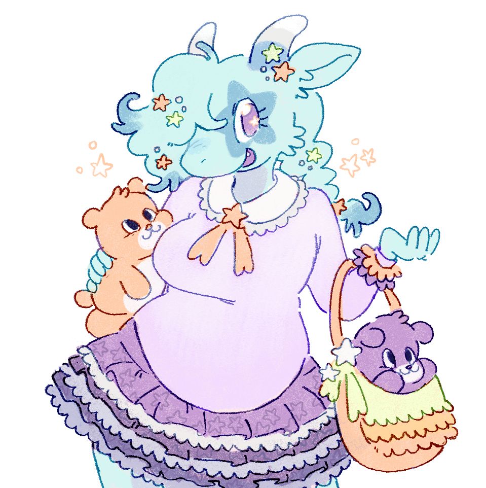 Blue snake sparkling in a pastel purple dress