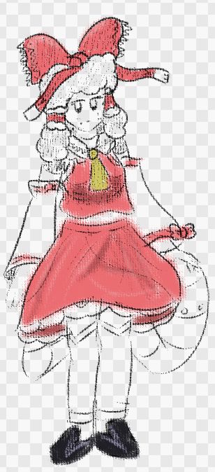 Millicent dressed as Reimu from Touhou... i think.