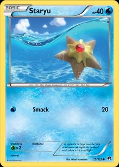 A real-world Staryu card, with the same art (and move!) as its Pocket counterpart.