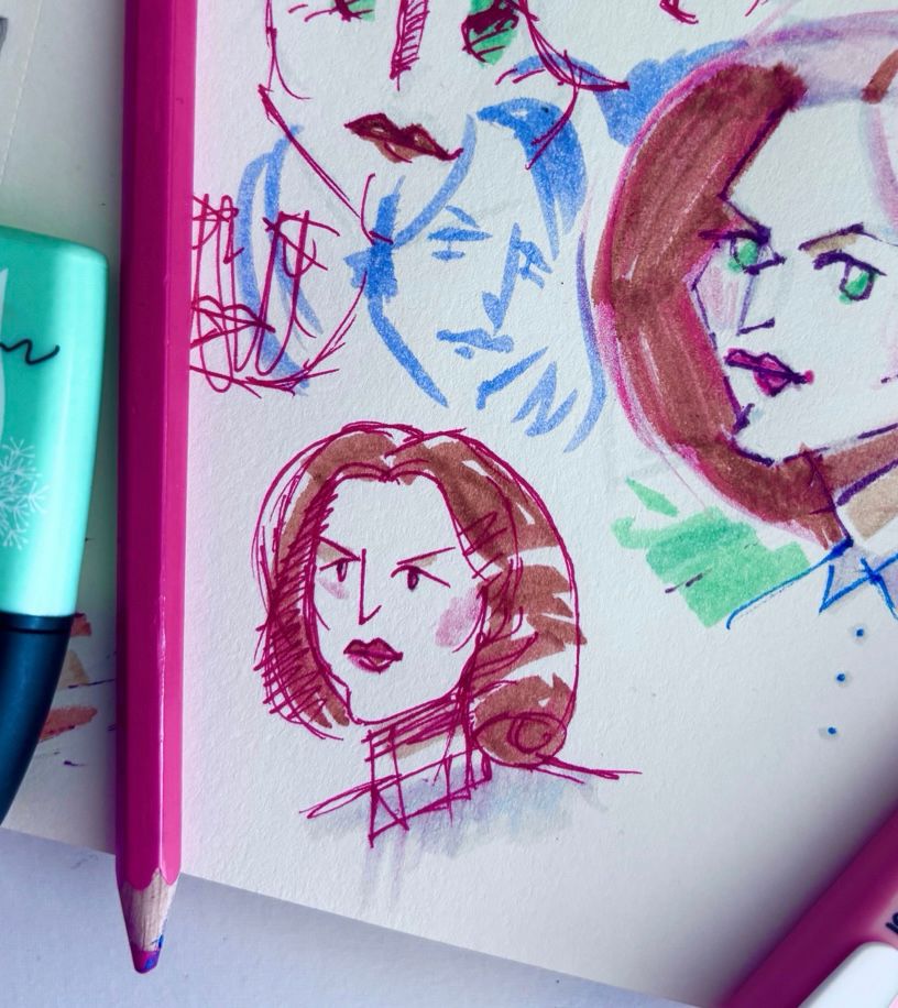 Caricature of Gillian Anderson
