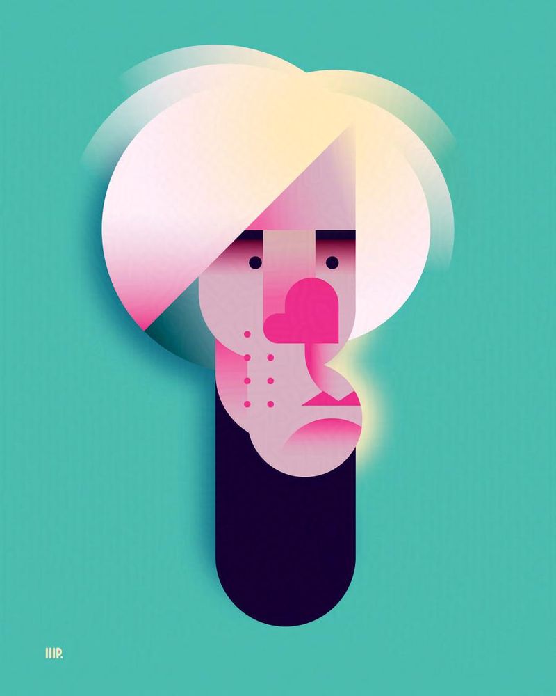 Caricature of Andy Warhol