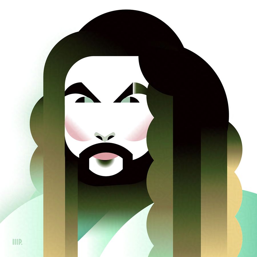 Caricature of Jason Momoa