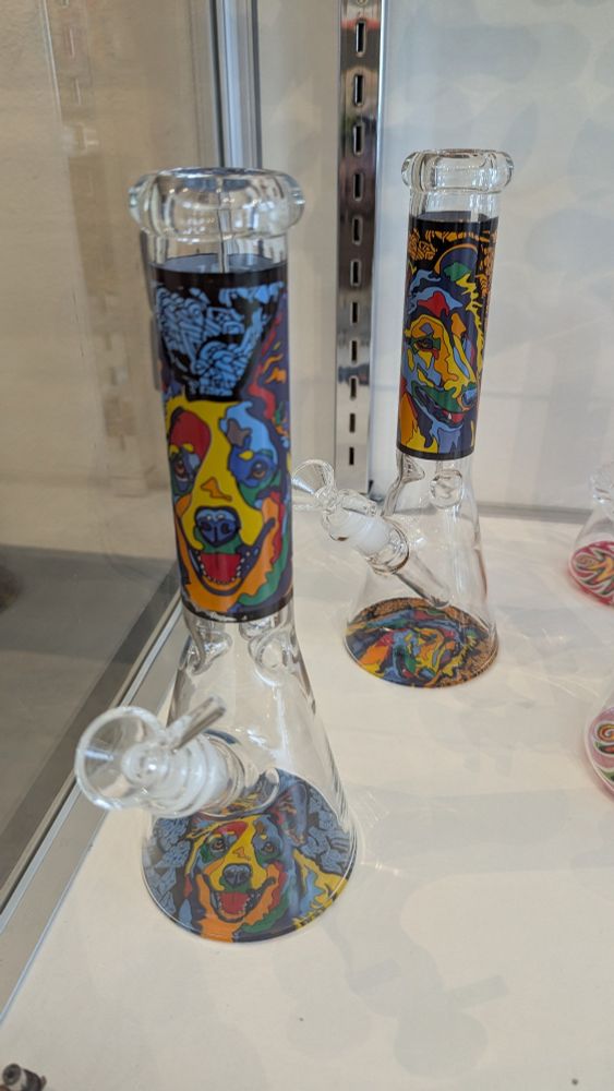 The Dog Faced Bongs in question. Not to be confused with Dog Faced Boys, as they would be minors and not permitted to see the Dog Faced Bongs