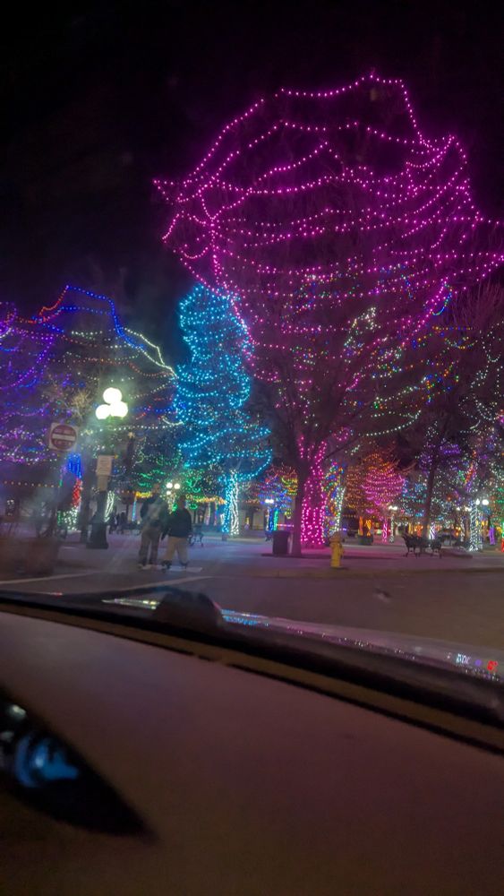 Santa Fe Plaza with Christmas lights