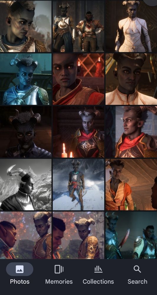 Collage of the player character Rook from Dragon Age: The Veilguard, over which the post author is definitely not obsessing. Not one bit.
