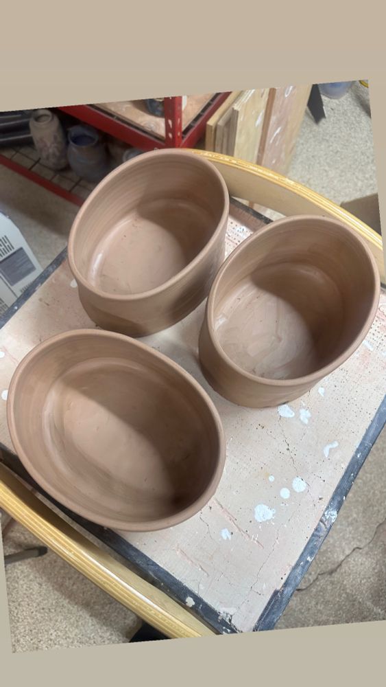 rings have been turned into oval pots. 