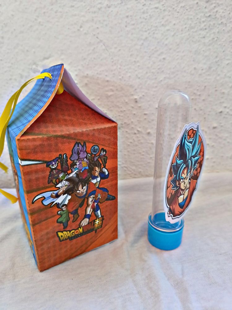 Caixinha MILK e Tubete com tema de Dragon Ball Super