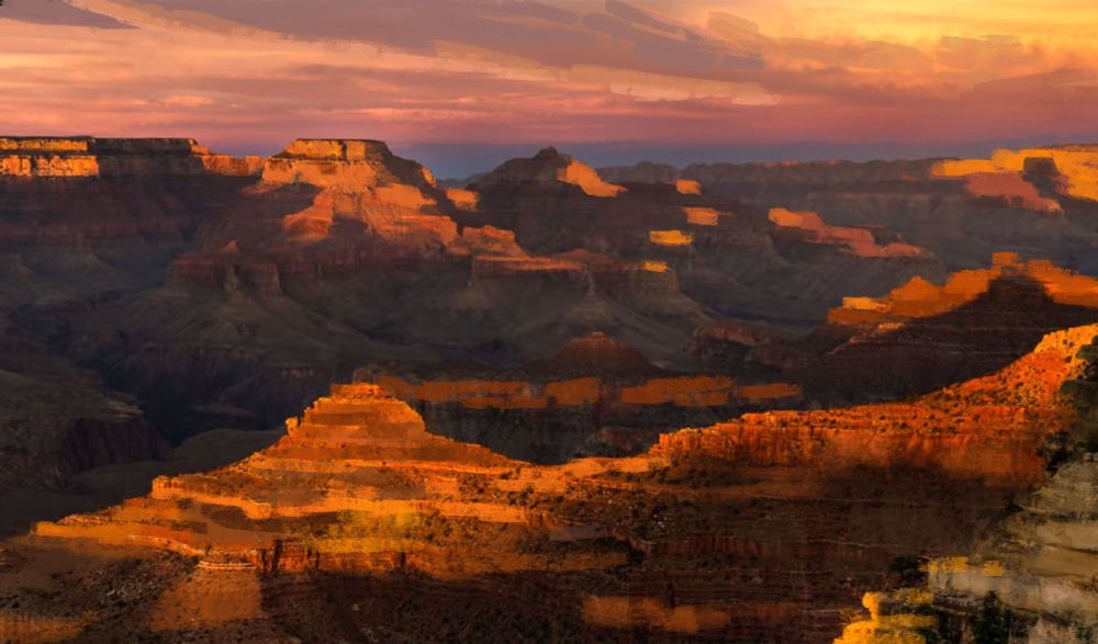 a painting of the grand canyon