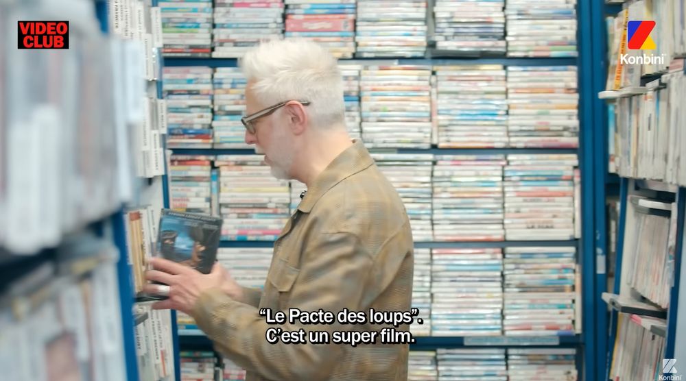 Capture d'écran du Vidéo Club de Konbini où James Gunn dit que Le Pacte des Loups est un super film