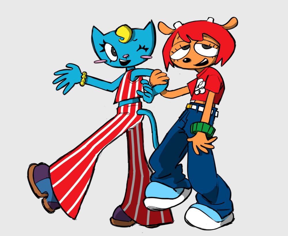 Fanart of Lammy Lamb and Katy Kat from UmJammer Lammy.