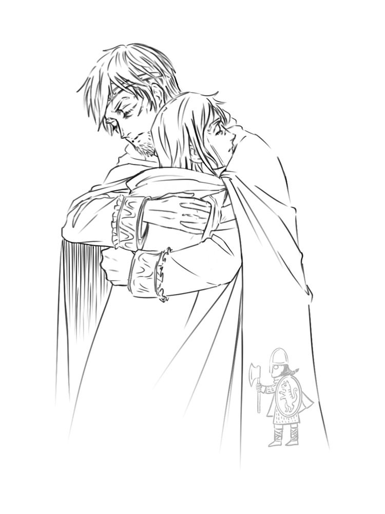 Canute hugging Thorfinn. 