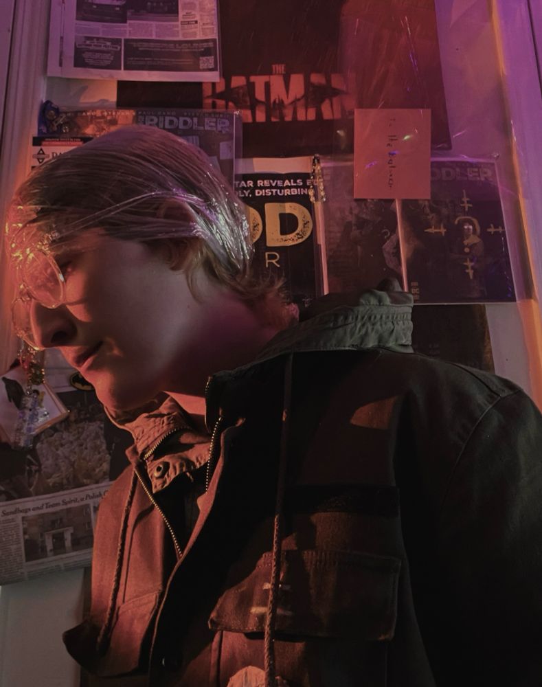 Riddler in cling wrap 