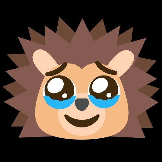 a combo of the 🦔and 🥹emojis