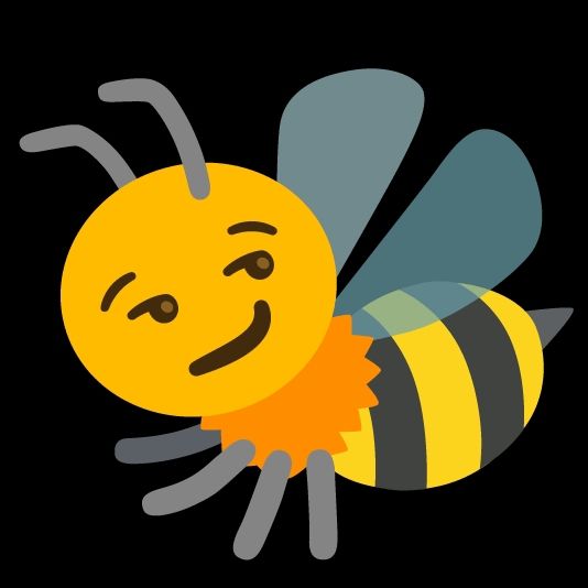 a combo of the 😏and 🐝emojis