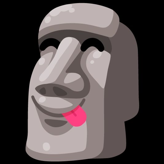 a combo of the 🗿and 😋emojis