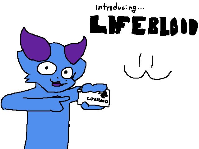 drawing of the vore microcomputers mascot holding a lifeblood board.
