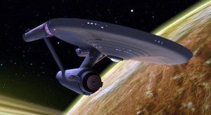 A picture of the Enterprise, from Star Trek. (Not sure which one, but that's not relevant in this context.)