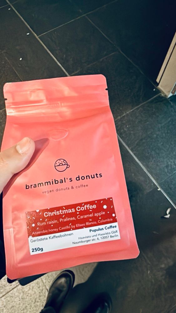 Bag of filter coffee beans from brammibal's donuts (roasted by Populus Coffee)