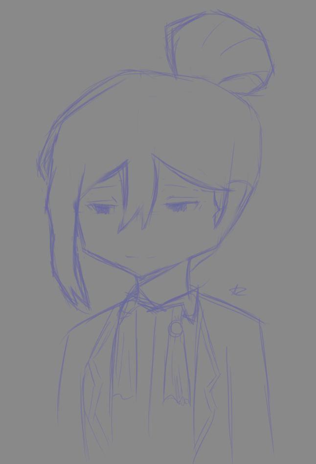 A sketch of Netzach from the Project Moon games in his Ruina design, though the sketch moreso resembles the Lobotomy Corporation style.