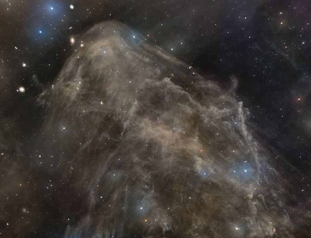 A boatload of space dust in Ursa Major. A bit blobbish. Maybe somewhat ghostly. Recommend an antihistamine.