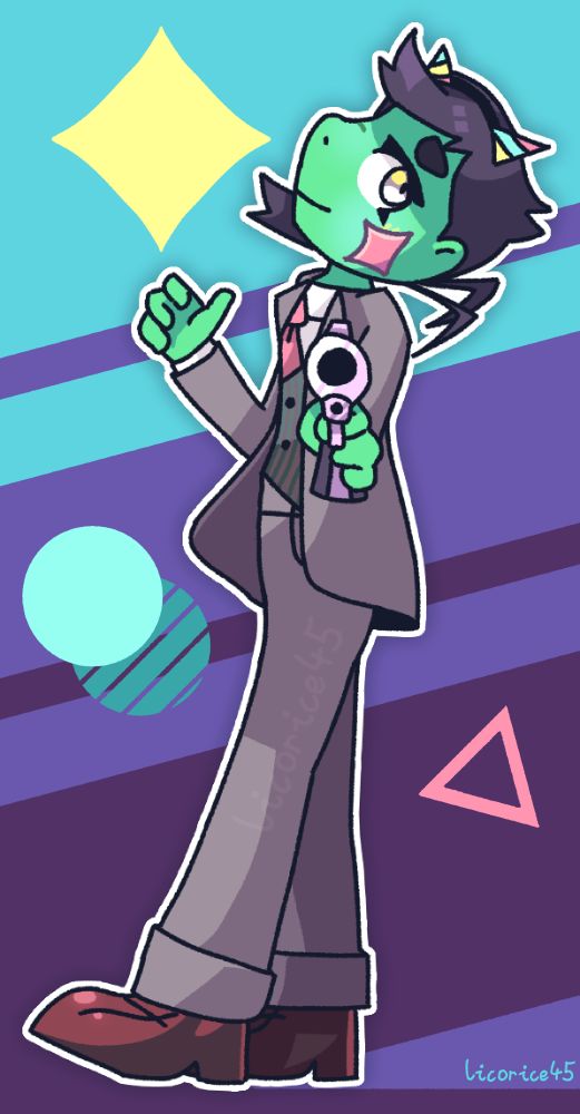 The oc in question wearing a fancy suit