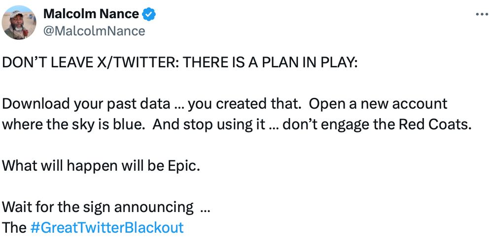 Photo of tweet by Malcolm Nance