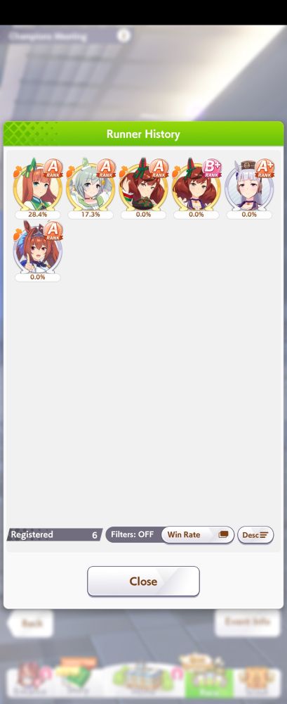 Winrates for this CM:
Silence Suzuka 28.4%
Seiun Sky 17.3%