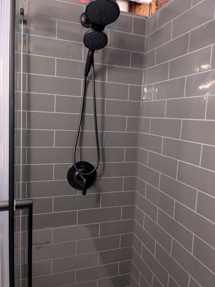 Bathroom remodel picture 2 featuring new shower head 