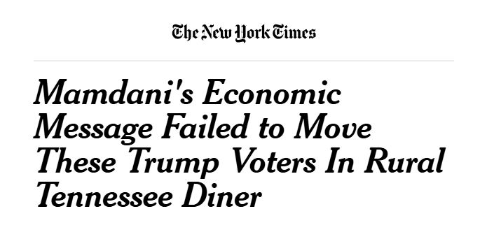 A fake New York Times headline about NYC Democratic Mayoral candidate Zohran Mamdani. Or is it real?! Would the NY Times think twice about publishing this?
