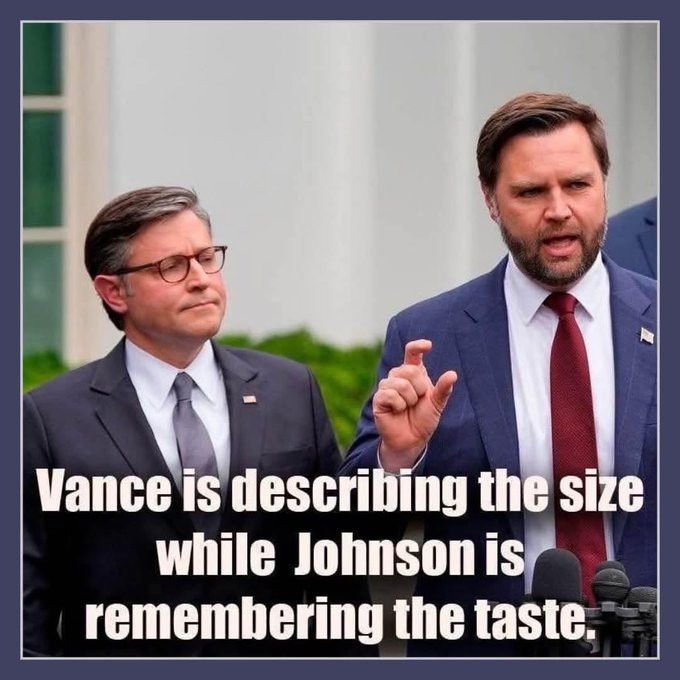 Vance is describing the size while Johnson is remembering the taste 👅 