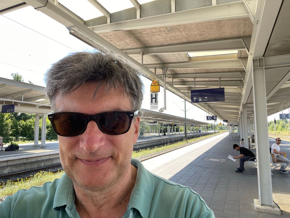 At the train station