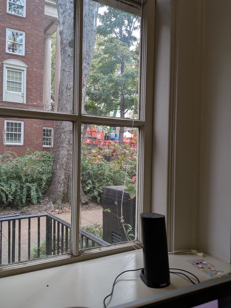 Photo showing just how close the set is to my window. It's very close. 