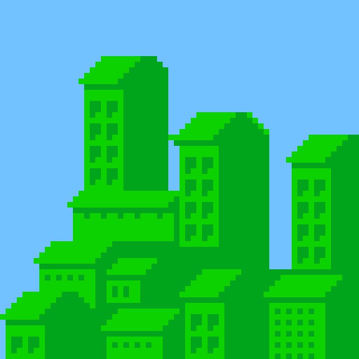 a stylized city