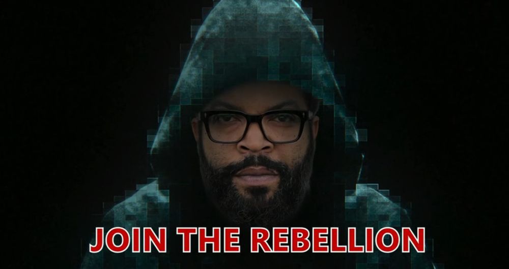 ice cube saying “join the rebellion” from that awful war of the worlds remake where the aliens were digital life forms (organic AND cyber)