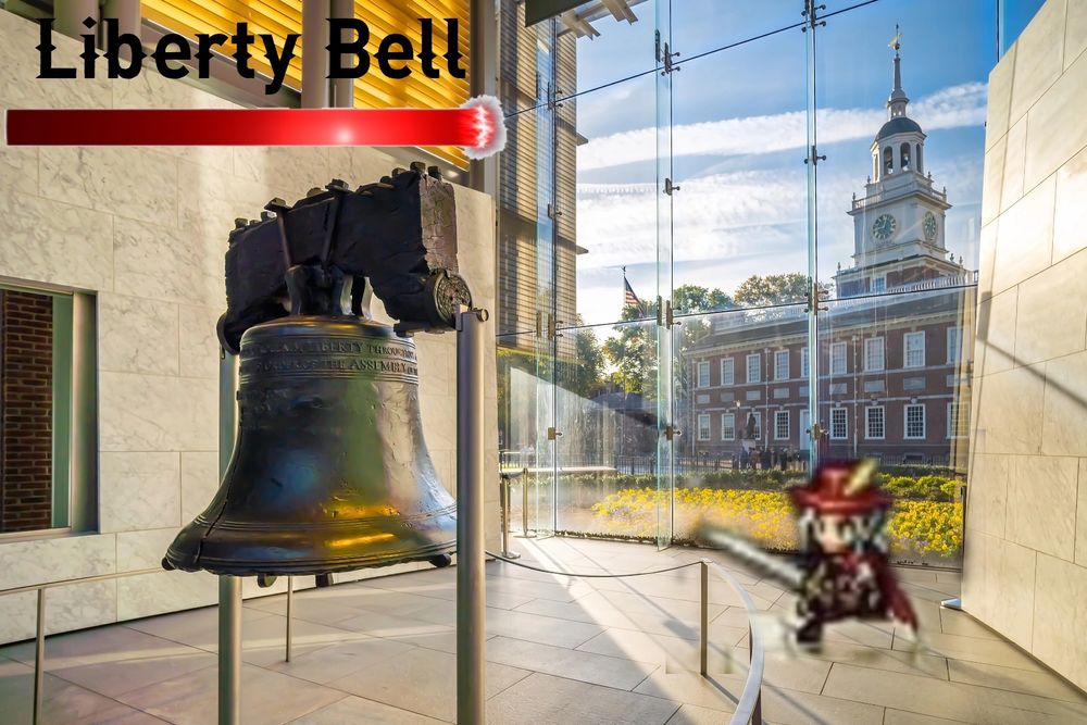 Elliot fighting the liberty Bell 