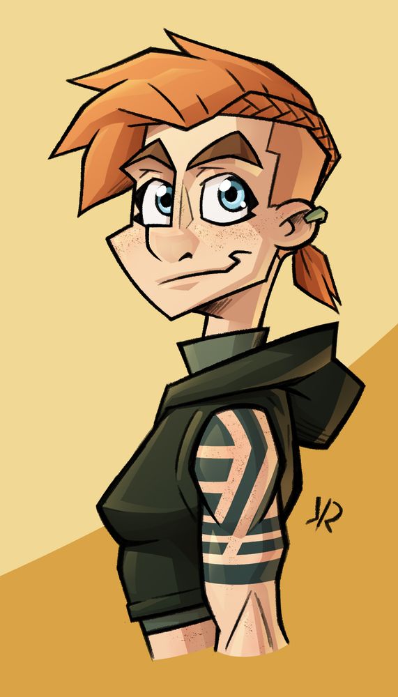 Image of a ginger haired young woman against a golden backdrop.